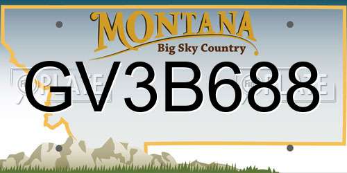 GV3B688 Montana License Plate