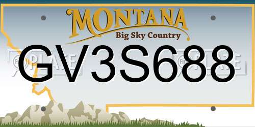 GV3S688 Montana License Plate