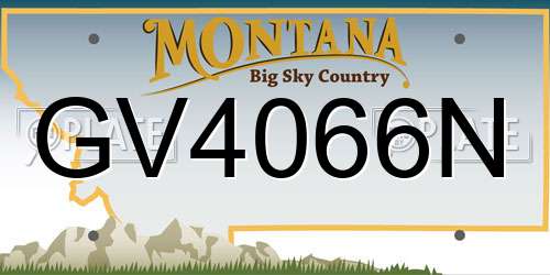 GV4066N Montana License Plate