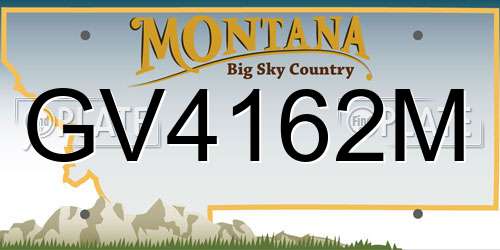 GV4162M Montana License Plate