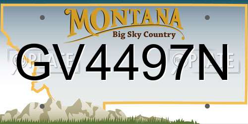 GV4497N Montana License Plate