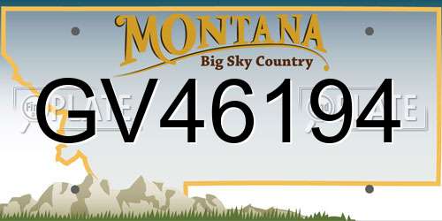 GV46194 Montana License Plate