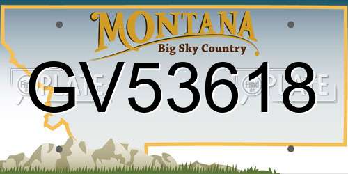 GV53618 Montana License Plate