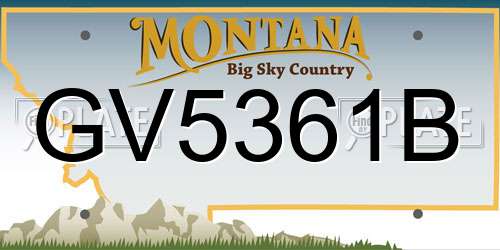 GV5361B Montana License Plate