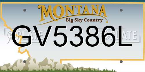 GV5386L Montana License Plate