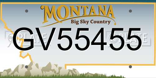 GV55455 Montana License Plate