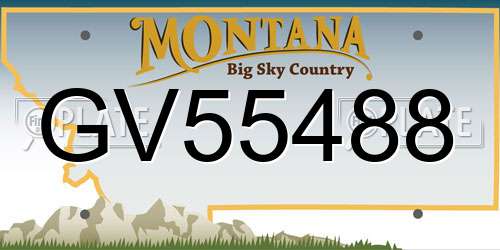 GV55488 Montana License Plate