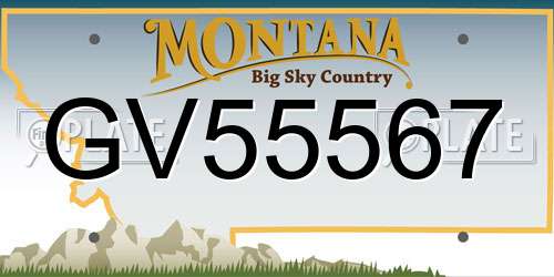GV55567 Montana License Plate