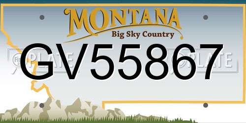 GV55867 Montana License Plate