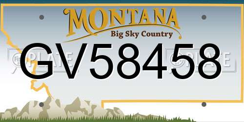 GV58458 Montana License Plate