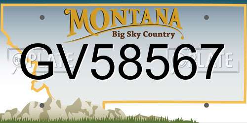 GV58567 Montana License Plate