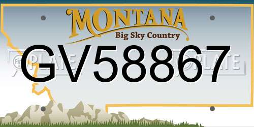 GV58867 Montana License Plate