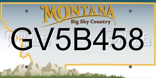 GV5B458 Montana License Plate