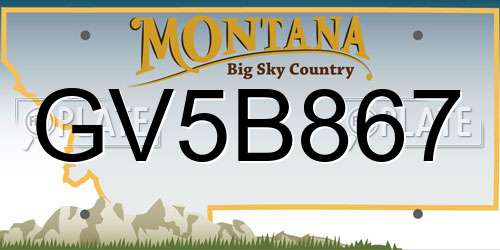 GV5B867 Montana License Plate