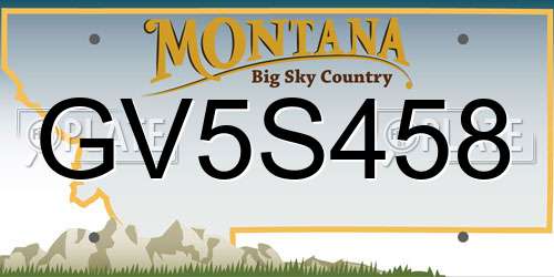 GV5S458 Montana License Plate