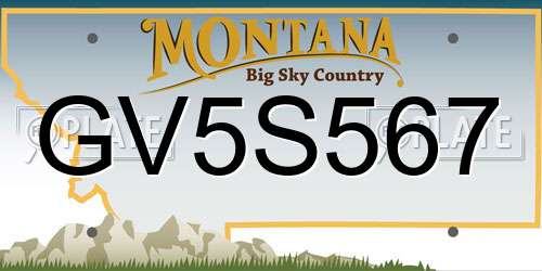 GV5S567 Montana License Plate