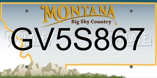 GV5S867 Montana License Plate