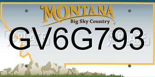 GV6G793 Montana License Plate