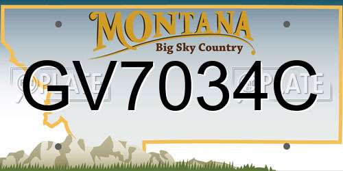 GV7034C Montana License Plate