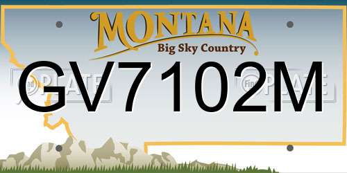 GV7102M Montana License Plate