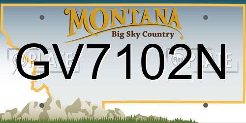 GV7102N Montana License Plate