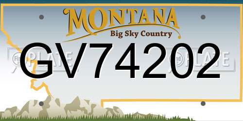 GV74202 Montana License Plate