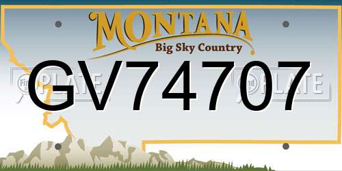 GV74707 Montana License Plate