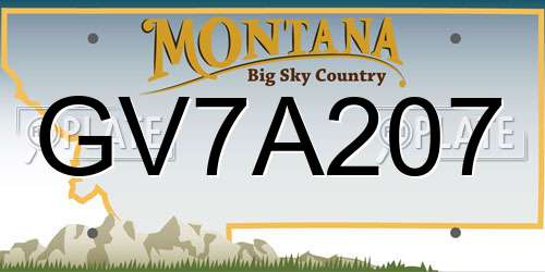 GV7A207 Montana License Plate