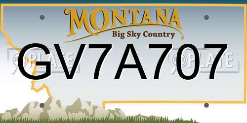 GV7A707 Montana License Plate