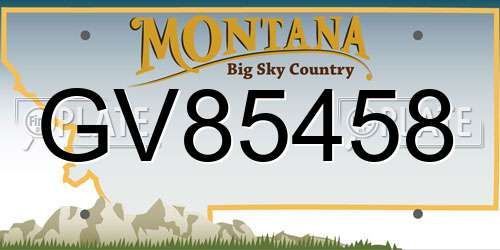 GV85458 Montana License Plate
