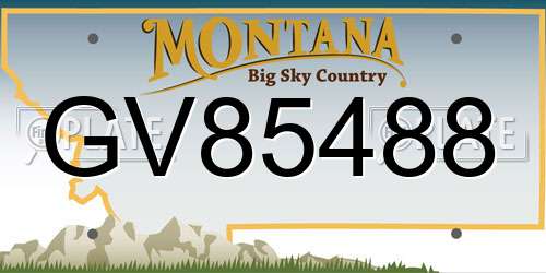GV85488 Montana License Plate