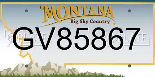 GV85867 Montana License Plate