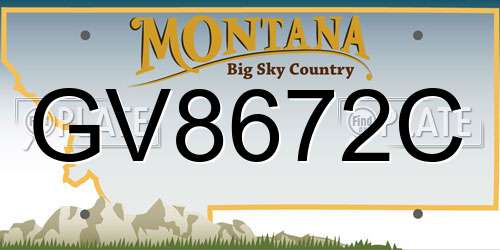 GV8672C Montana License Plate