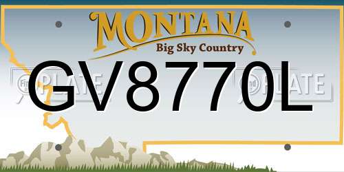 GV8770L Montana License Plate