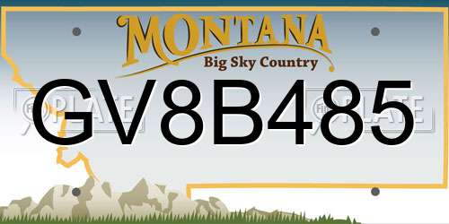 GV8B485 Montana License Plate