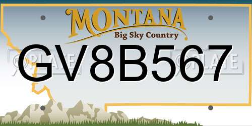 GV8B567 Montana License Plate