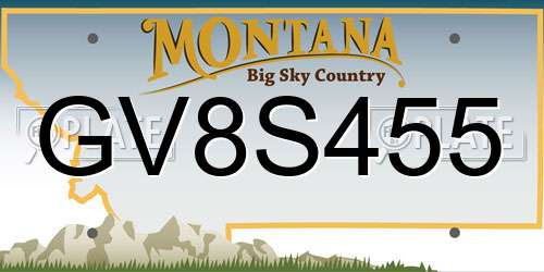 GV8S455 Montana License Plate