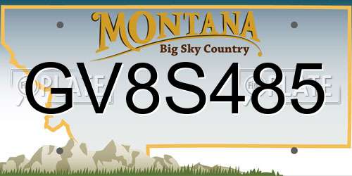 GV8S485 Montana License Plate