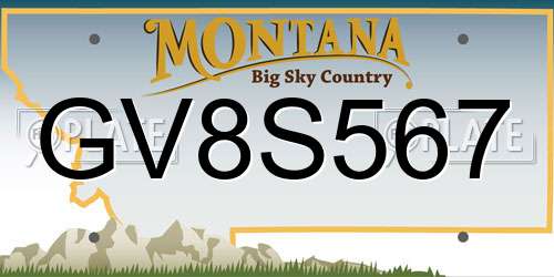 GV8S567 Montana License Plate