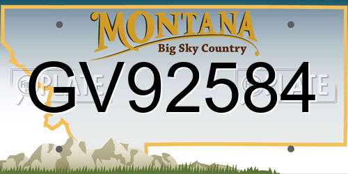 GV92584 Montana License Plate
