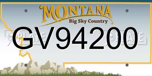 GV94200 Montana License Plate