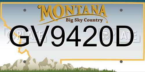 GV9420D Montana License Plate