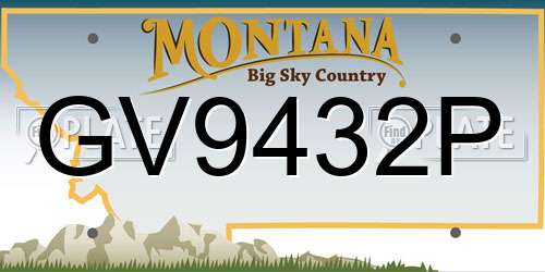 GV9432P Montana License Plate