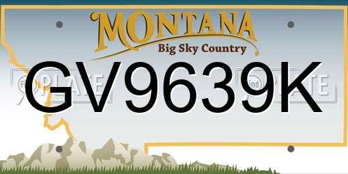 GV9639K Montana License Plate