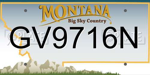 GV9716N Montana License Plate