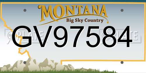 GV97584 Montana License Plate