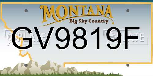 GV9819F Montana License Plate