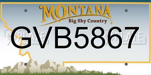 GVB5867 Montana License Plate