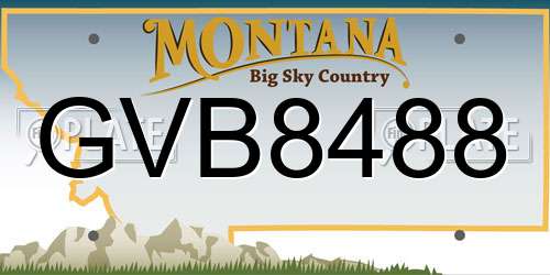 GVB8488 Montana License Plate
