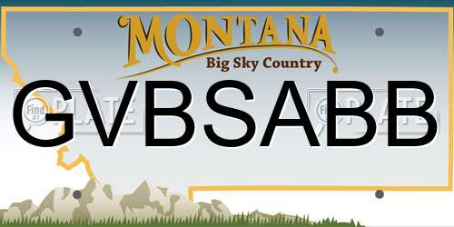 GVBSABB Montana License Plate